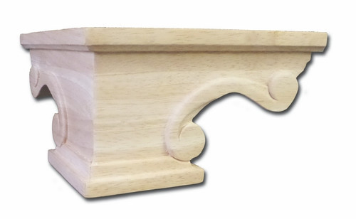 Castlewood - SY-PF-151-RW - Scroll Pedestal Foot Corner - Rubberwood