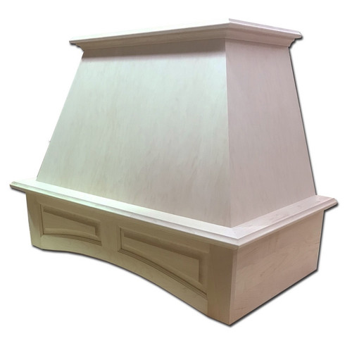 Castlewood - SY-WCHGHAP30-M - Arched Raised Panel Valance Chimney Hood (W/O Chimney Extension) - Maple