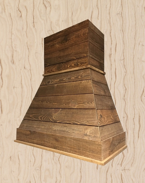 Castlewood - SY-WCSLH-36-H-D - Shiplap Chimney Hood W/ Removable Access Panel W/O Chimney Extension - Hickory