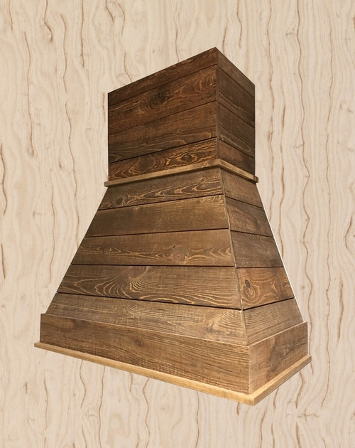 Castlewood - SY-WCSLH-36-R-D - Shiplap Chimney Hood W/ Removable Access Panel W/O Chimney Extension - Red Oak