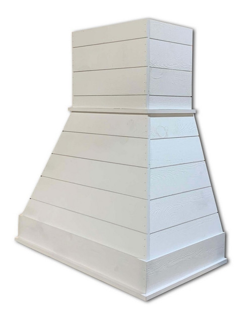 Castlewood - SY-WCSLR-36-WH - Rustic Shiplap Chimney Hood - Prefinished - White