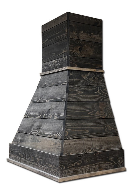 Castlewood - SY-WCSLRH-48-DG - Rustic Shiplap Chimney Hood W/O Chimney Extension - Dark Gray