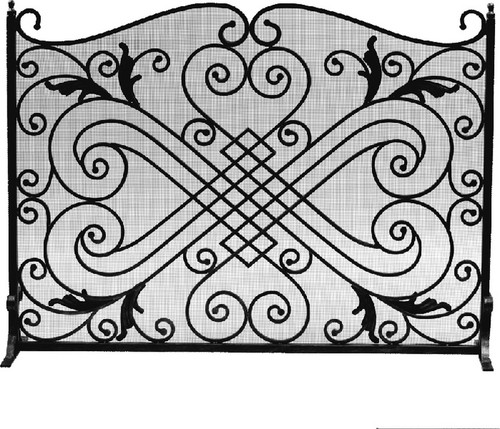 Dagan Industries - Arched Panel Screen Black Wrought Iron - AHS105