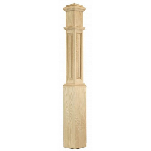 W.M. Coffman - Box Newel (True Raised Panel) - Red Oak - 800187