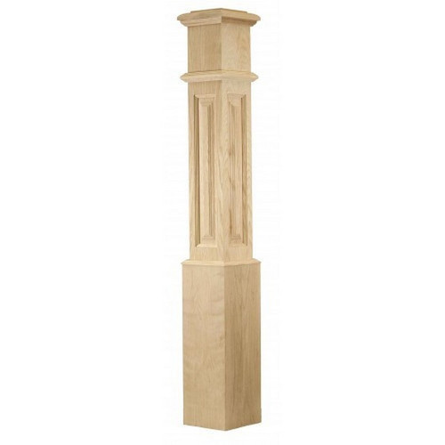 W.M. Coffman - Box Newel (True Raised Panel) - Red Oak - 800201