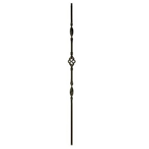 W.M. Coffman - Single Basket with Double Ribbon Solid Iron Baluster - Flat Black - 800595