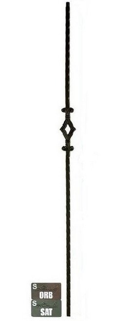 W.M. Coffman - Mediterranean Single Window Hammered Solid Iron Baluster - Oil Rubbed Bronze - 800821