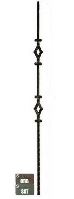W.M. Coffman - Mediterranean Double Window Hammered Solid Iron Baluster - Oil Rubbed Bronze - 800822