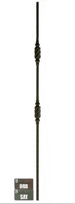 W.M. Coffman - Mediterranean Double Beehive Hammered Solid Iron Baluster - Flat Black - 800632