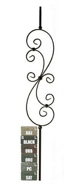 W.M. Coffman - Flat Black Large Scroll Hollow Iron Baluster - Flat Black - 801097