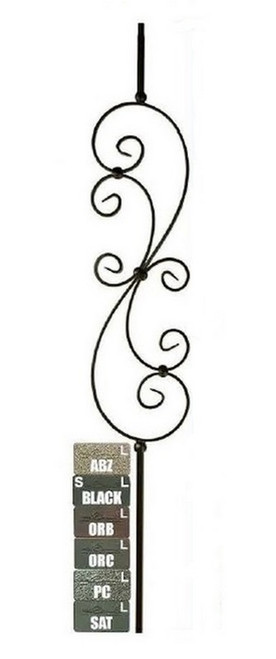 W.M. Coffman - Flat Black Large Scroll Solid Iron Baluster - Flat Black - 800424