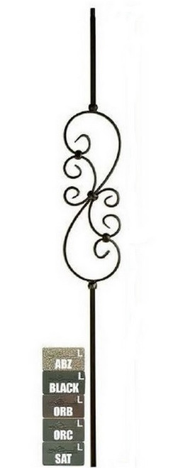 W.M. Coffman - Small Scroll Hollow Iron Baluster - Antique Bronze - 801099