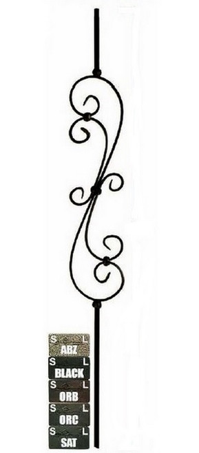 W.M. Coffman - Skinny Scroll Hollow Iron Baluster - Oil Rubbed Copper - 802629