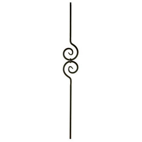 W.M. Coffman - Spiral Scroll Hollow Iron Baluster - Flat Black - 800618