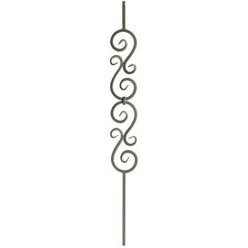 W.M. Coffman - Flat Black Plain Double Scroll Hollow Iron Baluster - Flat Black - 800486