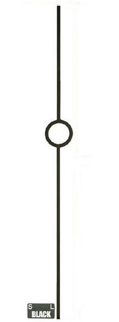W.M. Coffman - Flat Black Single Ring Designer Hollow Iron Baluster - Flat Black - 801563