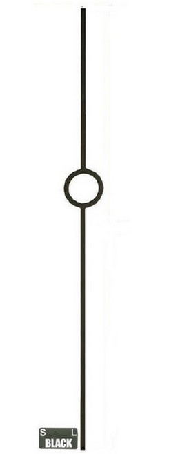 W.M. Coffman - Single Ring Designer Solid Iron Baluster - Flat Black - 805063