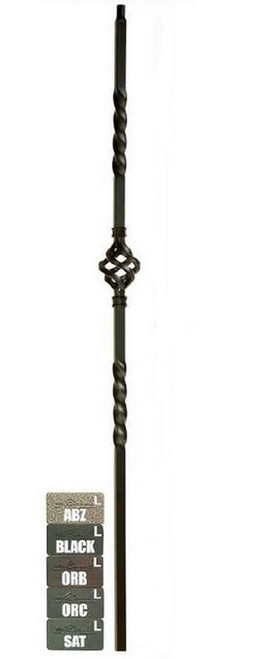 W.M. Coffman - Mega Single Basket Tubular Hollow Iron Baluster - Flat Black - 800881