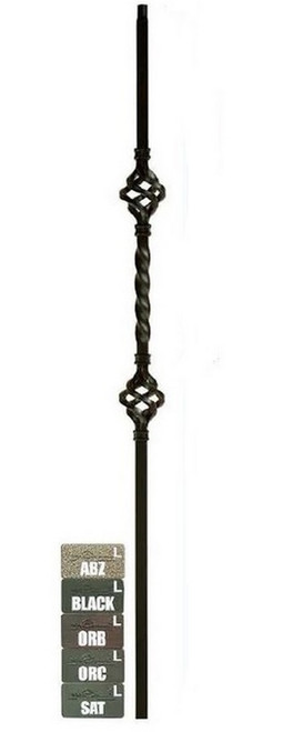 W.M. Coffman - Mega Double Basket Tubular Hollow Iron Baluster - Oil Rubbed Copper - 800896