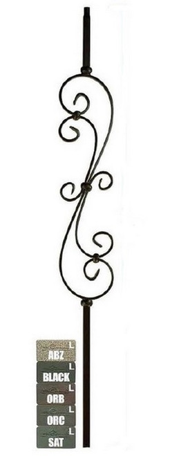 W.M. Coffman - Mega Skinny Scroll Stair Hollow Iron Baluster - Antique Bronze - 800872