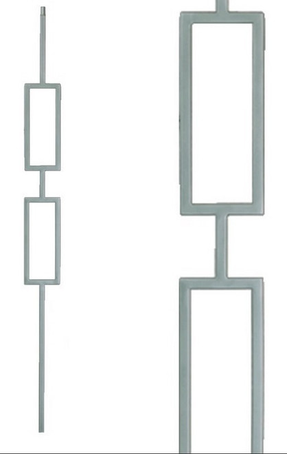 W.M. Coffman - Double Square Panel Iron Baluster - Ash Gray - 803927