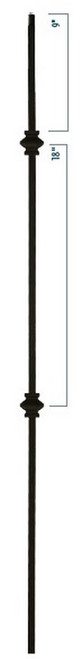 W.M. Coffman - Flat Black Double Knuckle New Style Hollow Iron Baluster - Flat Black - 805611