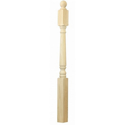 W.M. Coffman - Traditional Ball Top Angle / Landing Newel - Red Oak - 803565