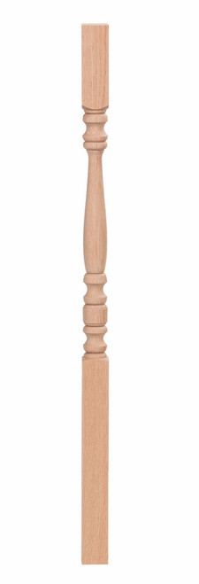 Hampton Square Top Plain Baluster w/ Long Base Red Oak 5005-RO-30-LB