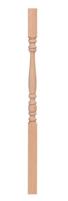 Hampton Square Top Plain Baluster w/ Long Base Hard Maple 5005-HM-42-LB