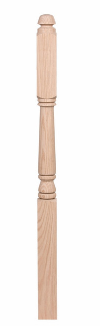 Traditional 10" Block Top Newel Post w/ Mushroom Cap Red Oak J-72-MT-RO