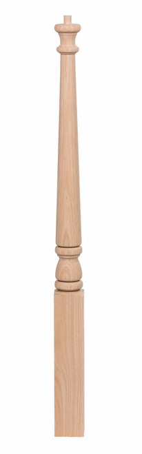 Traditional Plain Pin Top Newel Post Red Oak 4010-RO