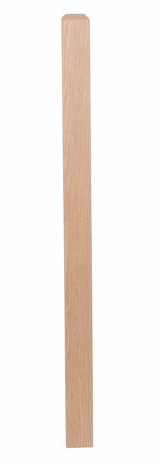 Contemporary Square Newel Post w/ Chamfered Top Hard Maple S-54-3-HM