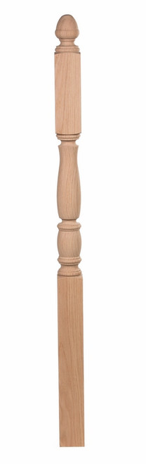 Chesapeake Fluted 11" Block Top Newel Post Cherry 3345-P-CH