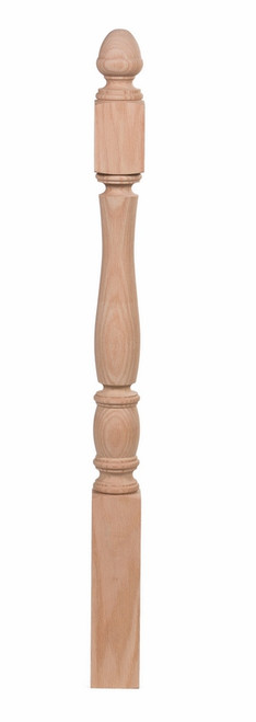 Chesapeake Fluted 5" Block Top Newel Post Mahogany 3340-F-MAH