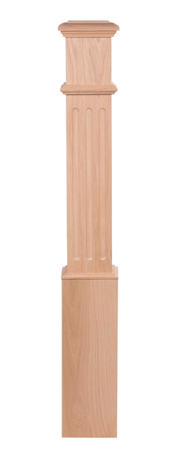 Traditional Fluted Box Newel Poplar 4095-F-POP