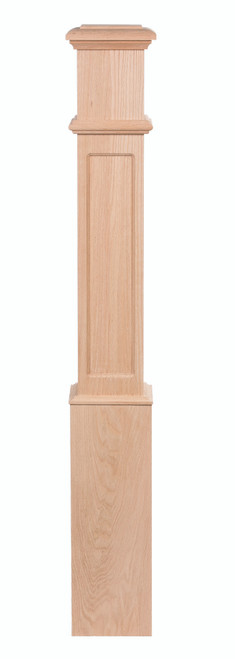 Traditional Flat Panel Box Newel Poplar 4095-FP-POP