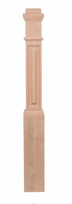 Traditional Raised Panel Box Newel White Oak 4091-RP-WO