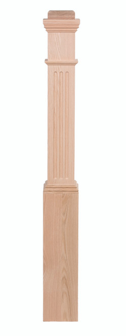 Traditional Fluted Box Newel Mahogany 4091-F-MAH