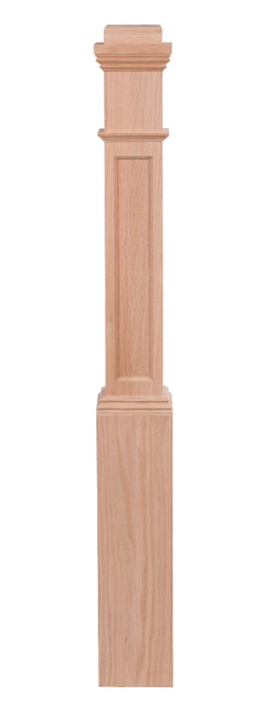 Traditional Flat Panel Box Newel Mahogany 4091-FP-MAH