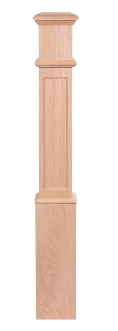 Traditional Flat Panel Box Newel Brazilian Cherry 4095-FP-BC