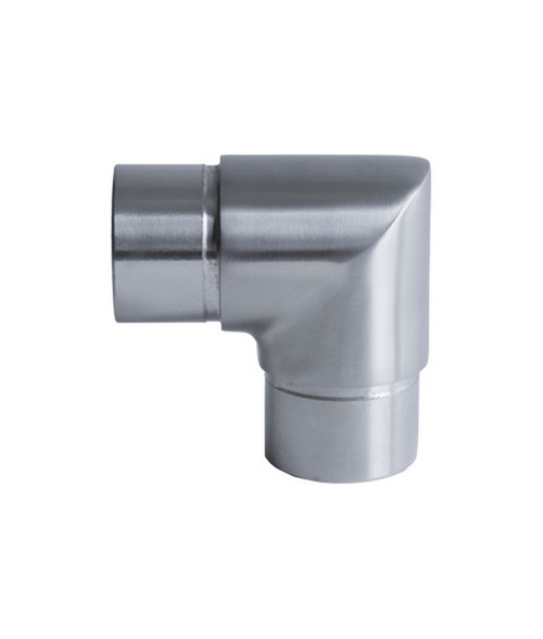 House of Forgings - 90 Degree Elbow for 42.4 mm Round Handrail - 240 Grain Satin Polish - Hollow - AX10.008.100.A.SP