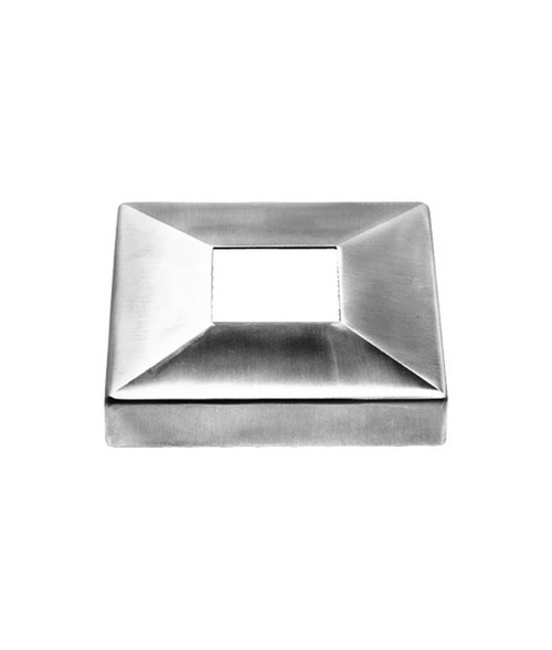 House of Forgings - Adjustable Wall Mount for Square Handrail - 40 x 40 x 2 mm - Replacement Flange Cover - 240 Grain Satin Polish - AX20.008.153.A.SP