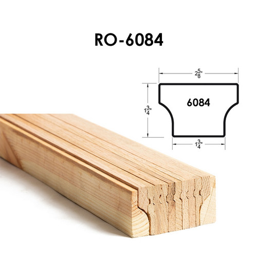 House of Forgings - 6084 Bending Modern Wood Handrail - Red Oak - 18 ft - Solid