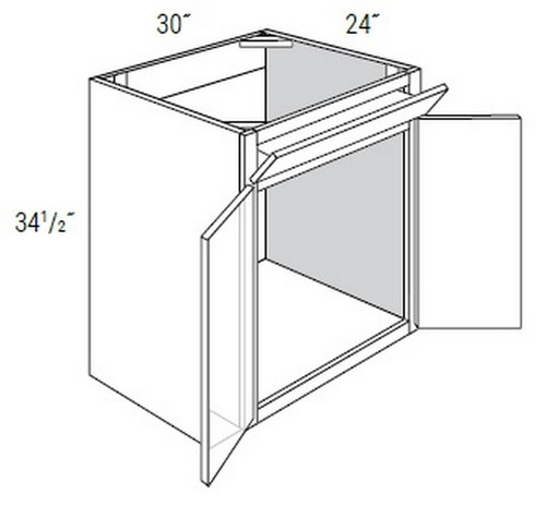 JSI Craftsman Amesbury Mist Recessed Kitchen Cabinet SB30B-TILT-AMR