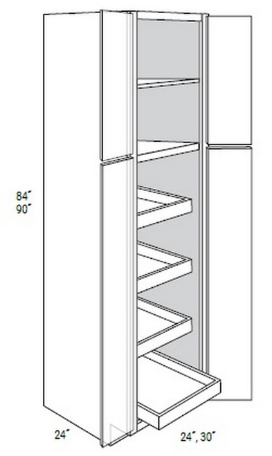 JSI Craftsman Amesbury Mist Recessed Kitchen Cabinet WP2484BSCRT-AMR