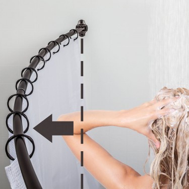 Jeffrey Alexander - Curved Shower Rod, Fits 60" - 72" Openings - Brushed Oil Rubbed Bronze - SR02-DBAC-R