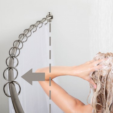 Jeffrey Alexander - Curved Shower Rod, Fits 60" - 72" Openings - Satin Nickel - SR02-SN-R