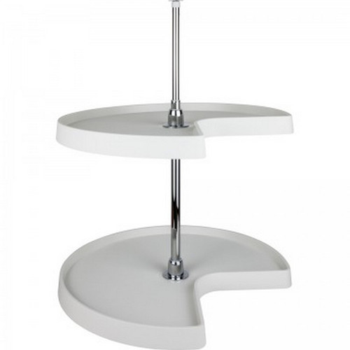 Hardware Resources - 32" Diameter Kidney Plastic Lazy Susan Set with Chrome Hubs. - PLSMK32