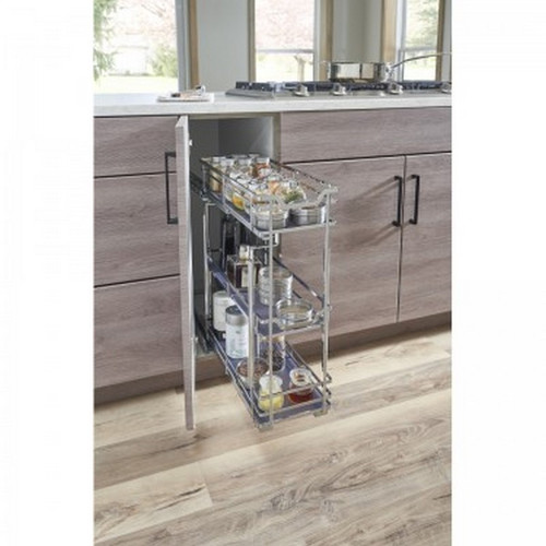 Hardware Resources - STORAGE WITH STYLE (TM) 5" Wire Base Pullout Polished Chrome Finish - Polished Chrome - SWS-BPO5PC