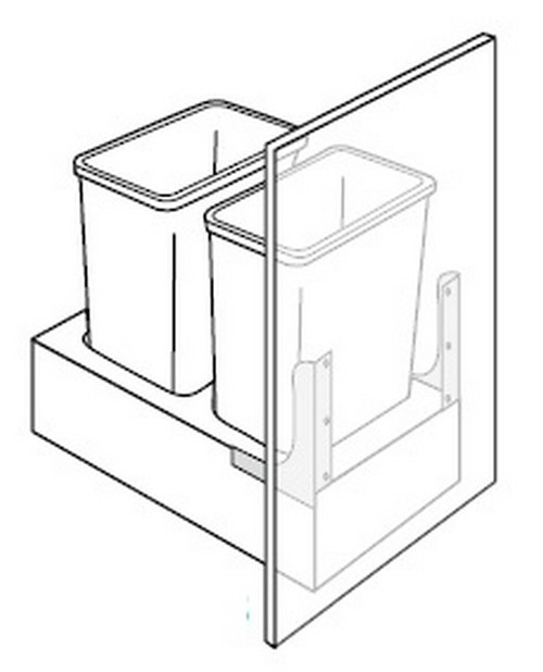 JSI Craftsman Amesbury Mist Recessed Kitchen Cabinet SFTTRASHPO18-AMR